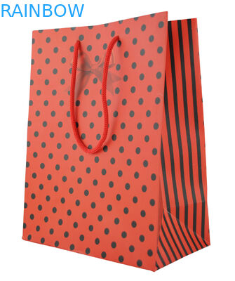 Red Dostosowane torby papierowe Christmas Gift Bag z czerwoną liną / Cute drukowane