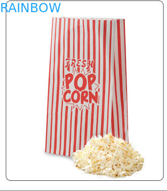 Niestandardowe płaskie dno brązowe torby papierowe z górą otwarte na przekąskę