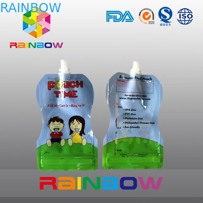 Bezpłatna torba typu stand-up 5 Oz Stand For Babay Food With Zipper Reclosbale