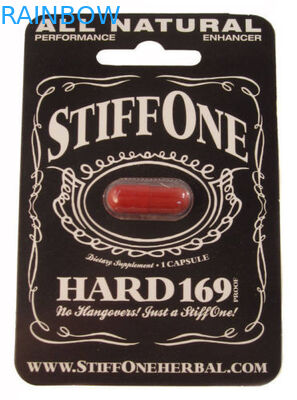 Wisząca papierowa karta dla męskich seksualnych akcesoriów kapsuł / pigułek Z Podsadzkową dziurą