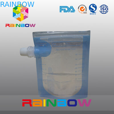 Torebka z bocznym klinem Transprent do wody / napojów, Doypack z zamkiem błyskawicznym