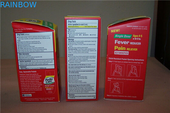 Dostosowane opakowania z tektury falistej z wytłoczkami na gorąco, czerwone