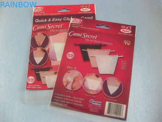 Czerwone plastikowe torebki z tworzywa sztucznego Pakowanie Cami Secret torby na biustonosz, damska bielizna