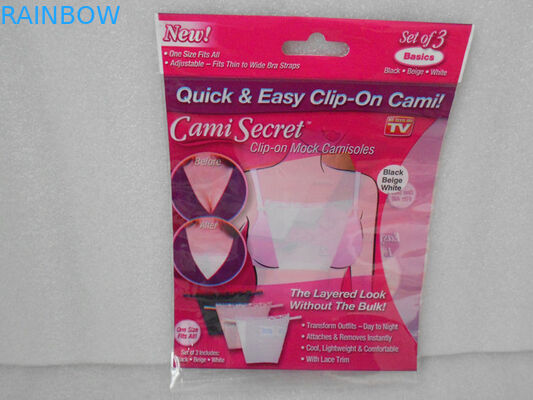 Czerwone plastikowe torebki z tworzywa sztucznego Pakowanie Cami Secret torby na biustonosz, damska bielizna