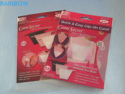 Czerwone plastikowe torebki z tworzywa sztucznego Pakowanie Cami Secret torby na biustonosz, damska bielizna