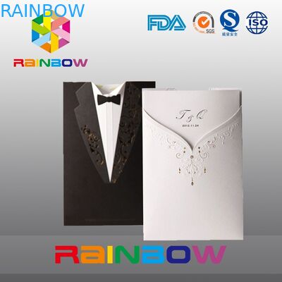 Luksusowe niestandardowe torby papierowe na zaproszenia ślubne z żywym drukiem