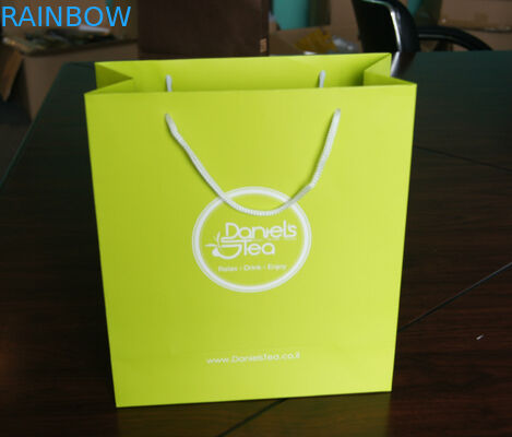 Zaprojektowane na zamówienie torby z zielonego papieru kraft z bawełnianą rączką