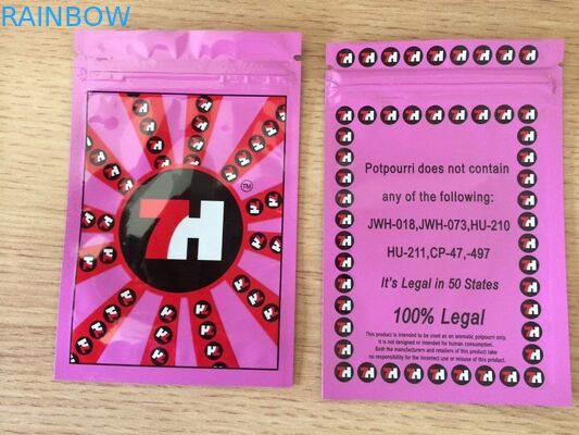 Folia aluminiowa Potpourri Herbal Incense Packaging With Zipper and Tear Notch