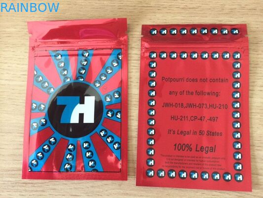 Folia aluminiowa Potpourri Herbal Incense Packaging With Zipper and Tear Notch