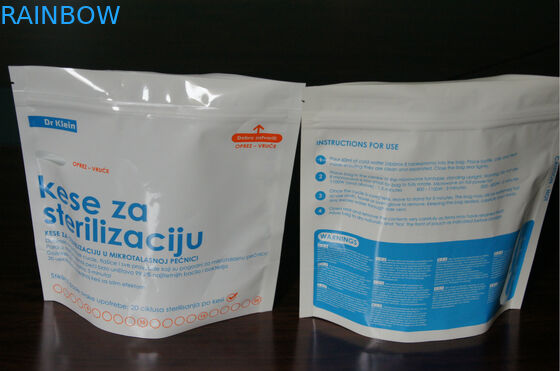 Plastikowe torebki sterylizowane z mikrofibra żywnościowe Stand Up With Zipper