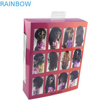 Rainbow Hair Extension Paper Box z niestandardowym rozmiarem i przezroczystym okienkiem