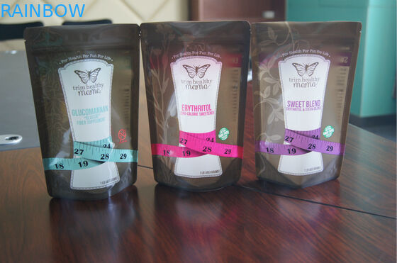 Niestandardowe zaprojektowane plastikowe karmy dla zwierząt Doypack do pakowania żywności z Ziplock