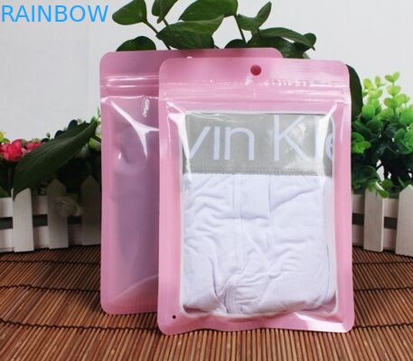 Zatrzaskowe torby plastikowe na zamek błyskawiczny do pakowania odzieży / odzieży z przodu przezroczyste