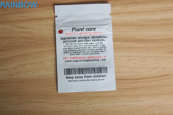 Shining White Small Ziplock Fertilizer Packaging Plastikowe torby samoprzylepne garnitur dla rosnących roślin