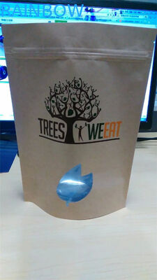 Logo Printed Grip Seal Bags / Kraft Paper Bag do mieszanki do pieczenia z oknem i ziplockiem