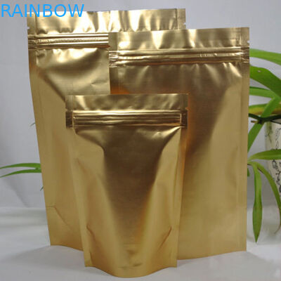 8 Cm X 13 cm Double Face Gold Aluminiowa folia Stand Up Zip Lock Pouch Packaging