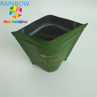 Folia aluminiowa wyłożona matową białą zieloną torebkę do pakowania herbaty z zamkiem błyskawicznym na zamówienie