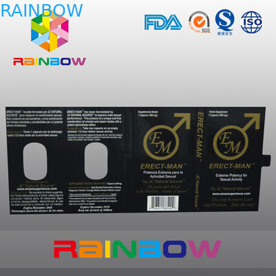 Efekt 100% ERECT-MEN Opakowanie na tabletkę z seksem Opakowanie papierowe z kartą Indywidualny projekt