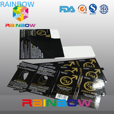 Efekt 100% ERECT-MEN Opakowanie na tabletkę z seksem Opakowanie papierowe z kartą Indywidualny projekt