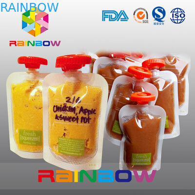 Wyczyść samodzielną wylewkę do dżemu / soku, torebkę do wielokrotnego użytku do pakowania żywności dla dzieci