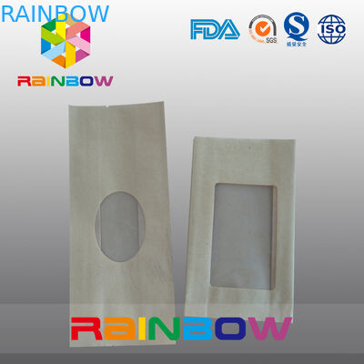 Worek papierowy siarczanowy Gusset do pakowania cukierków / suchych produktów spożywczych z przezroczystym okienkiem