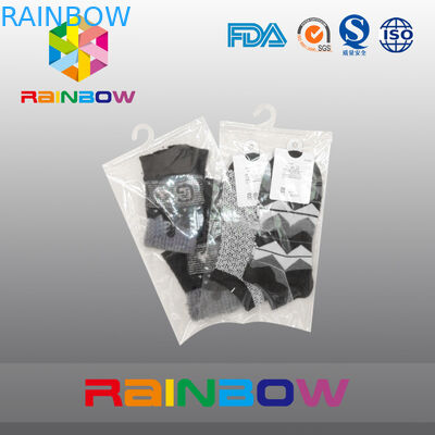 Mleko Białe Przezroczyste woreczki z tworzywa sztucznego Opakowanie Wisząca torba na worek z zamkiem błyskawicznym do skarpet