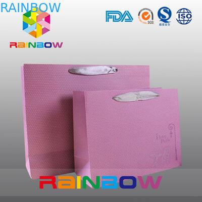 Dno w kształcie kwadratu Dostosowane torby papierowe ze sznurkiem na prezent / ubranie / zakupy