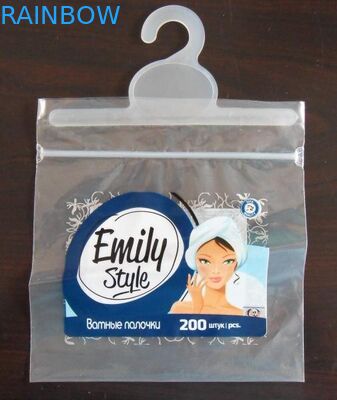 Plastikowa, przezroczysta torebka do pakowania Colthes z wieszakiem / suwakiem