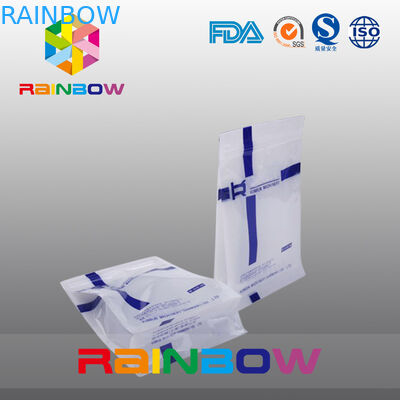 Custom Size White Qual Seal Etui z płaskim dnem z zatrzaskiem Ziplock do pakowania żywności