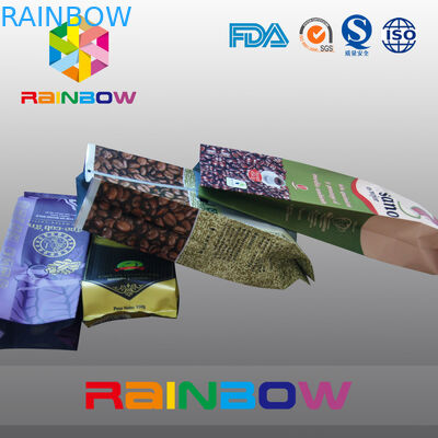 Pełny nadruk na czarnej torebce z kawowym workiem / z powrotem - boczna zaklejona torebka z zaworem