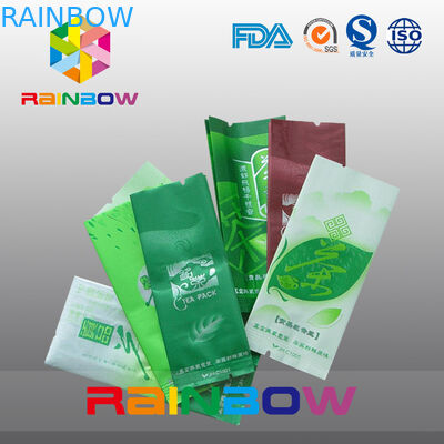 Worki na herbatę z bocznymi fałdami Opakowanie Środkowa uszczelka centralna Zielona folia aluminiowa termozgrzewalna