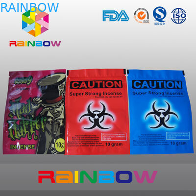Niestandardowe Logo Ostrożnie Ziołowy Kadzidełka Ziplock 10g 4g Chemiczny Voodoo Spice Smoke Bag