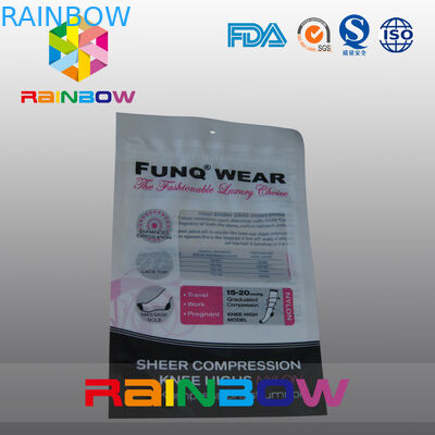 Czerwono-biała plastikowa torba okienna z mylarowym zapięciem na zamek błyskawiczny na żywność / świeżą plisowaną czarkę