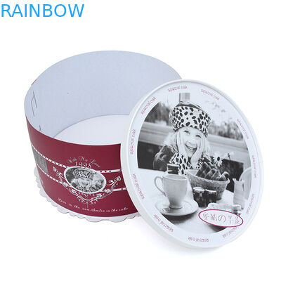 Dekoracyjne czerwone i białe okrągłe pudełka kartonowe Pudełko urodzinowe ciasto