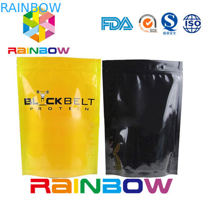 Błyszczący Stand Up Suplementy Opakowanie z folii aluminiowej Zip Lock Powder Bag