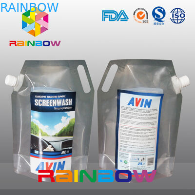 Nadrukowane logo Custom Liquid Spout Bags Stand Up Pouch With Handle For Car Gas Oil / Gasoline