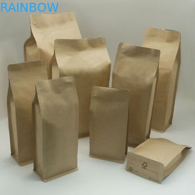 Stand Up Kraft Paper Bag Dostosowane torby papierowe z folią / zamkiem