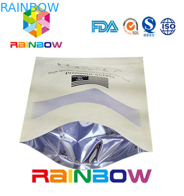 Płaskie dno brązowe Dostosowane torby papierowe / torba papierowa z zamkiem błyskawicznym