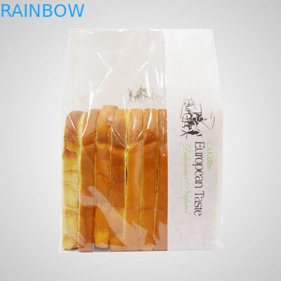 Biała torebka papierowa do torebek chleba / stojących z mylarowym i przezroczystym okienkiem