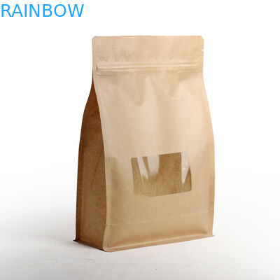 Odporne na wilgoć dolne laminowane torebki z herbatą pakowane z zamkiem błyskawicznym i okienkiem