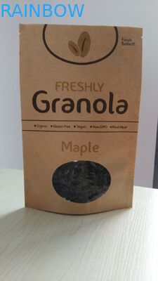 Dostosowane torby papierowe do recyklingu Stand Up Brown Kraft Paper Bag OEM