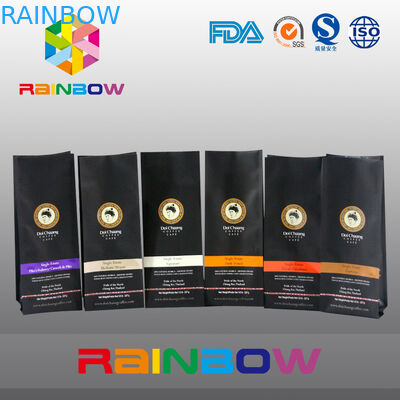 Czarny 70g 100g 250g 500g torebki plastikowe Opakowanie Stand Up Coffee Bean Bag With Valve