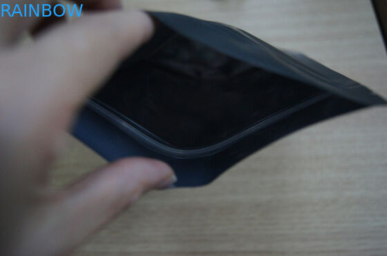 Folia aluminiowa Torebki na herbatę Opakowanie / Stand Up Czarna plastikowa torebka na kawę z zamkiem błyskawicznym