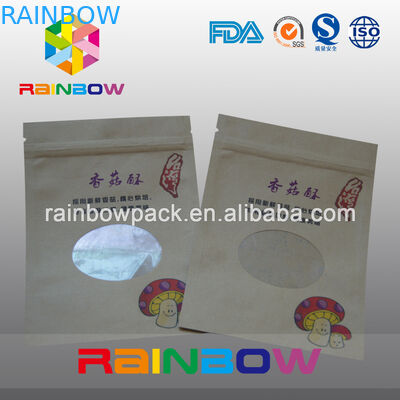 Recykling 2oz Kraft Paper Doypack Stand Up Coffee Bags z okienkiem