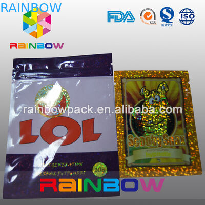 Dostosowane 4g / 10g Pakowanie ziołowe kadzidełka / Worki Ziplock potpourri