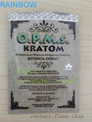 Ziołowy kadzideł Opakowanie Ziplock złota 3ct folia aluminiowa opms kratom w proszku