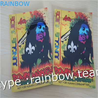 Ziołowy worek kadzidła / trzy boczne uszczelnienie worek na suwak / niestandardowe ziołowe kadzidełka dla 1g / 2g / 3g / 4g / 5g saszetka torba na proszek