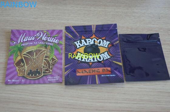 Ziołowy worek kadzidła / trzy boczne uszczelnienie worek na suwak / niestandardowe ziołowe kadzidełka dla 1g / 2g / 3g / 4g / 5g saszetka torba na proszek