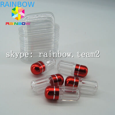 Butelka z przezroczystą kapsułką z tworzywa sztucznego, pojemnik na pigułki erotyczne z złotą nasadką z folii aluminiowej