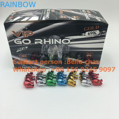Shinny Pigułka Silver / Gold Rhino dla opakowań Go Rhino, butelek z metalowym Rhino